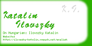 katalin ilovszky business card